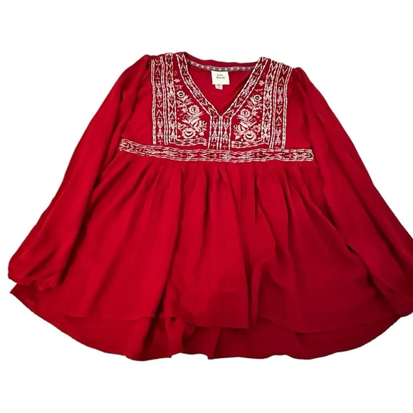 Knox Rose Ladies Vintage Embroidered Long Sleeve Top - Picture 3 of 6